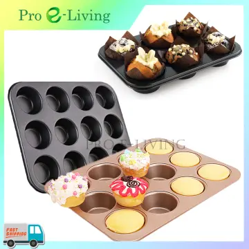 12-slot Cup Mini Shape Muffin, Cupcake Mould (5 Cm Aluminium Nonstick), For  Muffins, Rectangular