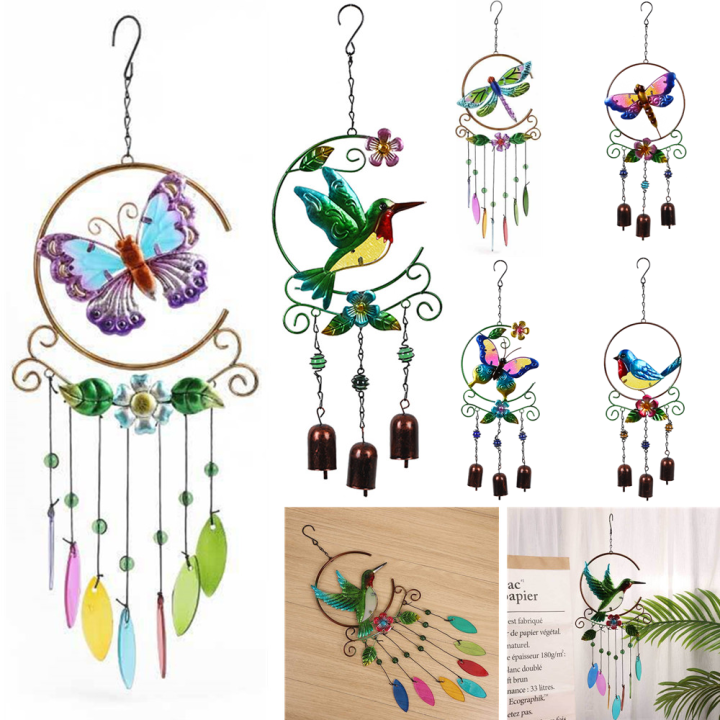Hummingbird Wind Chimes For Porch Metal Hanging Decorations For ...