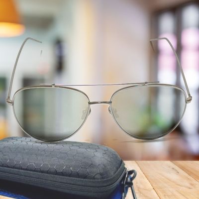 แว่นตากันแดด แฟชั่น กรอบ Stainless Steels เลนส์ปรอท ป้องกัน UV400