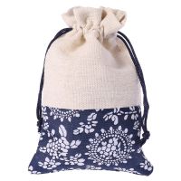 ถุงผ้าลินินผ้าฝ้าย Drawstring เครื่องประดับงานแต่งงานถุงของชำร่วยเก็บ Handmade