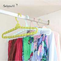 SELENAAL พับเก็บได้ Space Saver ตู้เสื้อผ้า ไม้แขวนผ้าเช็ดตัว ที่แขวนผ้าพันคอ ชั้นเก็บของ ราวตากผ้า