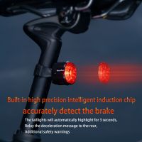 OFFBONDAGE Smart Bicycle Brake Light Ipx6 Taillight Type-C Bike Tail Rear Light Auto Stop LED Warning Safety Cycling Light