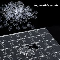 Impossible Puzzle Clear Crystal Jigsaw Puzzle Acrylic Puzzle Challenge Kid Toys Geometrical Shape Puzzle