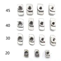 100pcs M3 M4 M5 Nickel Plated T nut Hammer Head Fastern Nut for Aluminum Extrusion Profile 2020/3030/4040/4545 Hand Tool Parts Accessories