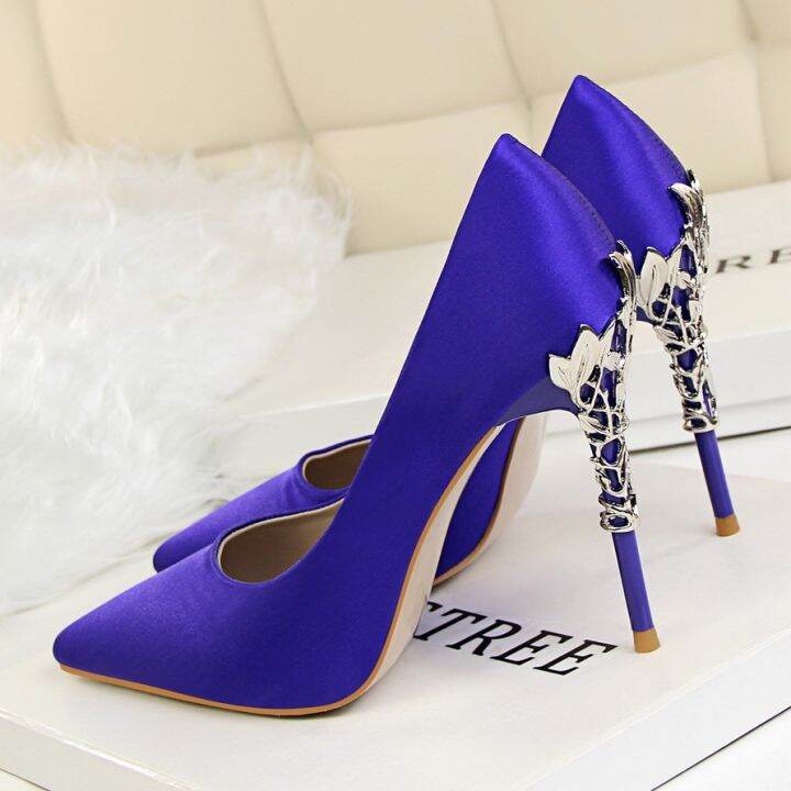 bigtree-metal-carved-wedding-bridal-high-heels-solid-silk-shoes-pointed-toe-shallow-women-pumps-ladies-elegant-high-heels-10cm