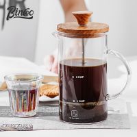 Bincoo กาน้ำชาหม้อแรงดันฝรั่งเศสไม้มะกอก Teko Kopi Kaca นมบำรุงผิวพรรณชงกาแฟ360มล./800มล.