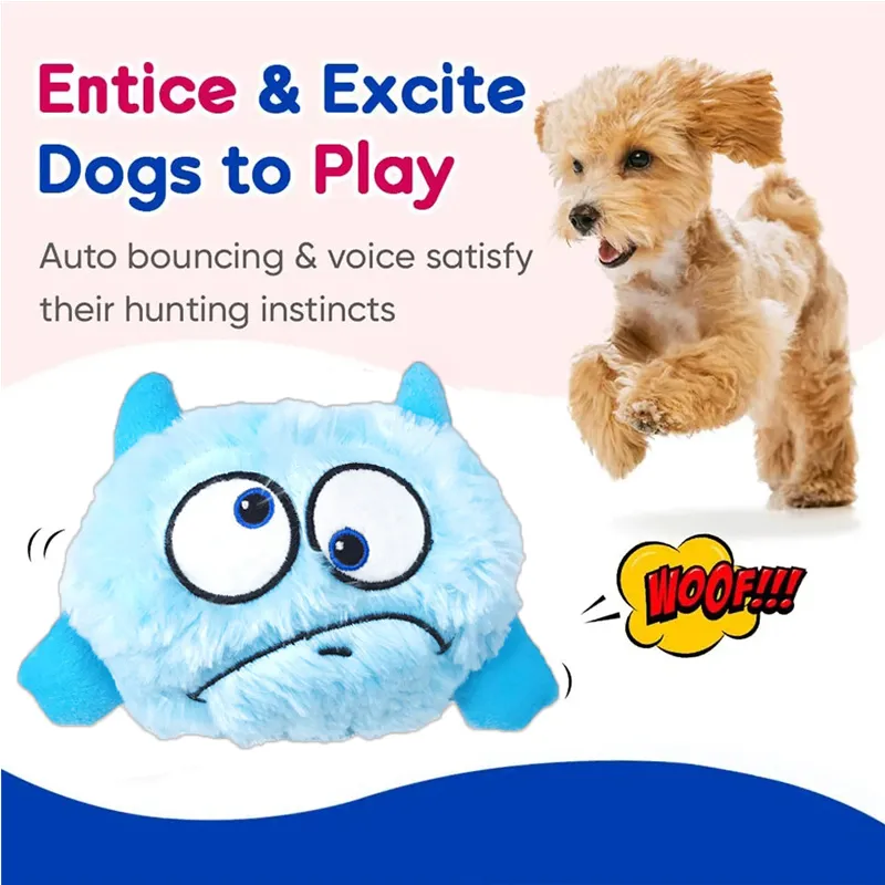 Interactive Dog Toys Bouncing Giggle Shaking Ball Dog Plush Toy