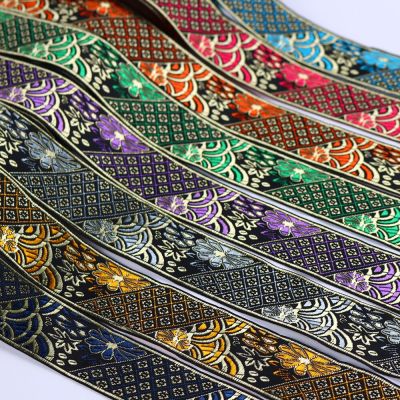 3 Yards 33mm Vintage Ethnic Embroidery Lace Ribbon Boho Lace Trim DIY Clothes Bag Accessories Embroidered Fabric Gift Wrapping  Bags