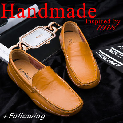 Lazy Shoes Men Genuine Cow Leather Shoes Loafers Casual Shoes Driving Shoes Slip on Flat Loafer Shoes Soft Sole For Comfort Four Seasons Shoes