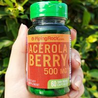 70% OFF ราคา Sale!!! โปรดอ่าน EXP: 08/2023 อะเซโรลาเชอร์รี่ Acerola Berry 500 mg 60 Capsules (PipingRock®) Piping Rock