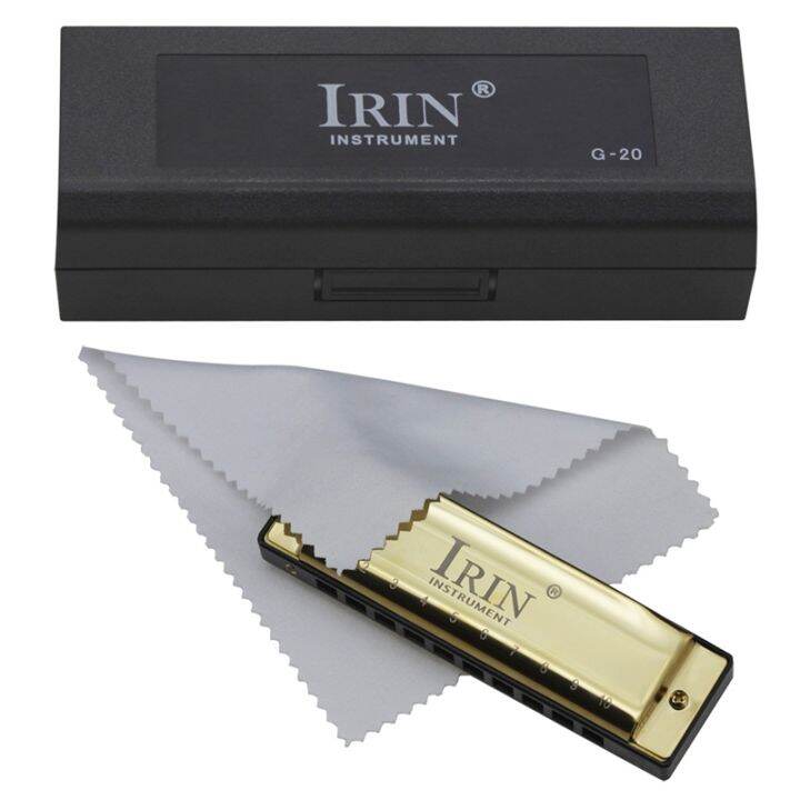 W0IRIN 10 Holes 20 Tone G Key Harmonica Blues Musical Instrument Diatonic Harp with Storage Box