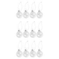 Clear DIY Baubles Shatterproof Seamless Plastic XMAS Ball Home Tree Decor Gift - QTY:4