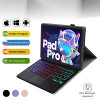 สำหรับ Lenovo Xiaoxin Pad Pro 2022 11.2เคสป้องกันนิ้วพร้อมบลูทูธแบ็คไลท์ทัชแพดคีย์บอร์ดแม่เหล็กเคส Tpu แท็บเล็ต