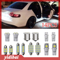 yidibai 14ชิ้นชุดแพคเกจภายใน LED สำหรับ T10 36มม. แผ่นป้ายทะเบียนแผนที่โดมไฟสีขาว