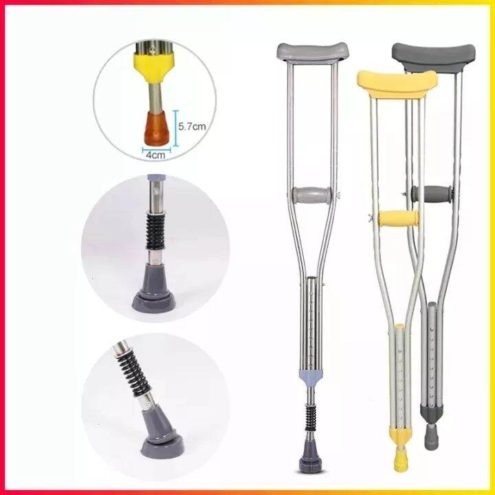 Saklay Adult Adjustable Crutches, Double Crutches with Underarm Pads