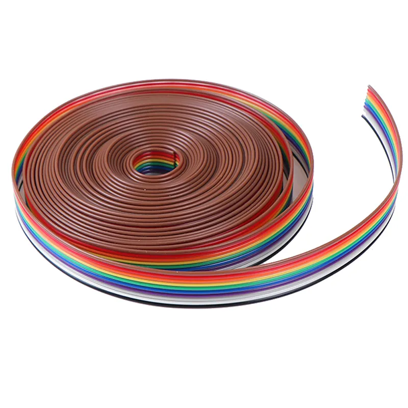  Hilitchi IDC Rainbow Color Flat Ribbon Cable-10 wire (15ft) :  Electronics