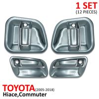 ชุด ครอบมือจับ ครอบมือเปิดประตู 2 ชิ้น สีโครเมียม สำหรับ Toyota Hiace, Commuter, Ventury ปี 2005-2018