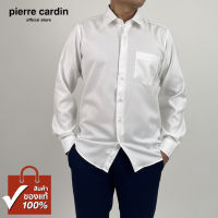 Pierre Cardin เสื้อเชิ้ตแขนยาว Slim Fit รุ่นมีกระเป๋า ผ้า Cotton 100% [RHS286F-OW]