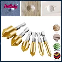 PETIBABY เครื่องมือเจาะมือ มัลติฟังก์ชั่ 5ขลุ่ย Countersink ดอกสว่านเจาะ Hss ค่ะ 90องศาองศา เครื่องตัดลบมุมไม้ ก้านหกเหลี่ยม เครื่องลบมุม หัวเจาะอ่างล้างจาน