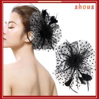 SHOUS อุปกรณ์ตกแต่งผม Fascinators ผม ค็อกเทล งานแต่งงาน ที่คาดผมงานเลี้ยงน้ำชา กิ๊บติดผมขนนก ที่คาดผม ALICE หมวก fascinator