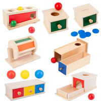 วัสดุ Montessori ปั่นกลองการแข่งขันเหรียญกล่องกล่องถาวรรอบสี่เหลี่ยมกล่องประสาทสัมผัสของเล่นสำหรับเด็กวัยหัดเดิน IC ชั้นของขวัญ