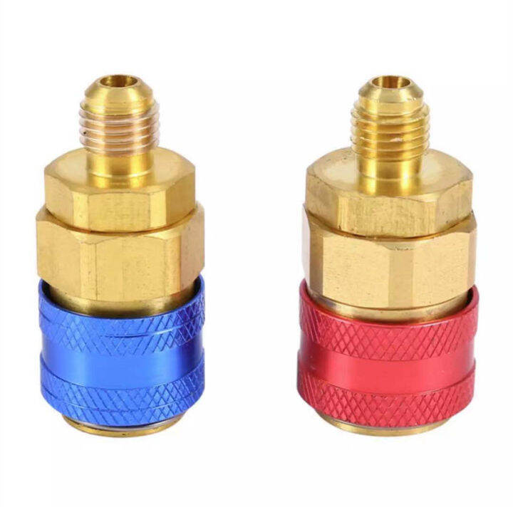 คอปเปอร์-เติมน้ำยาแอร์-r134a-แพคคู่-สีน้ำเงิน-สีแดง-ac-coupler-r-134a-high-side-low-side-คอปเปอร์แอร์-หัวเติมน้ำยาแอร์134-คอบเปอร์-น้ำยา-แอร-134a-ข้อต่อเติม