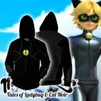 เสื้อฮู้ดคอสเพลย์อนิเมะ Super Lady Maiden Jersey Cat Noir ใหม่สำหรับอนิเมะยอดนิยมในต่างประเทศปี3D