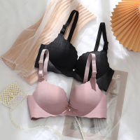 พร้อมส่งจากไทย?Sanay Bra?(N672) เสื้อในไร้โครง 3 ตะขอ แต่งโบว์หน้าพร้อมจี้เพชร หรูหราน่าใส่