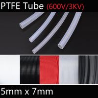 ID 5Mm X 7Mm OD PTFE T Efllon ฉนวนแข็งเส้นเลือดฝอย F4ท่อสูงทนอุณหภูมิต่ำส่งท่อ3KV