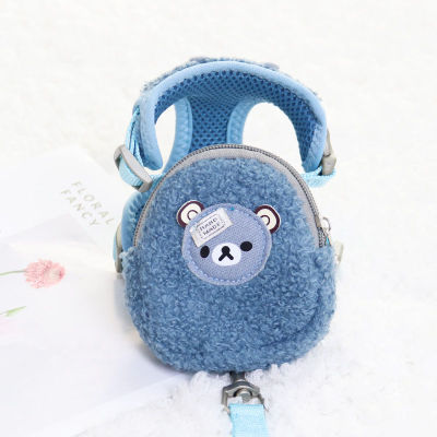 Warm Lamb Wool Dog Vest Backpack Harness With Lead Leash Set Pet Puppy Cat Small Animal Carrier Lead Products Poop Bag Collar