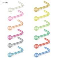 Leosoxs 12pcs New Product Simple L-shaped Nose Nail Set Human Body Piercing Jewelry