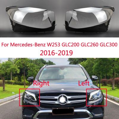 ฝาปิดเลนส์รถยนต์ปลอกไฟหน้าพีวีซีซ้าย/ขวาอุปกรณ์เสริมรถยนต์สำหรับ Mercedes Benz W253 GLC 200 260 300 2016 2017 2018 2019