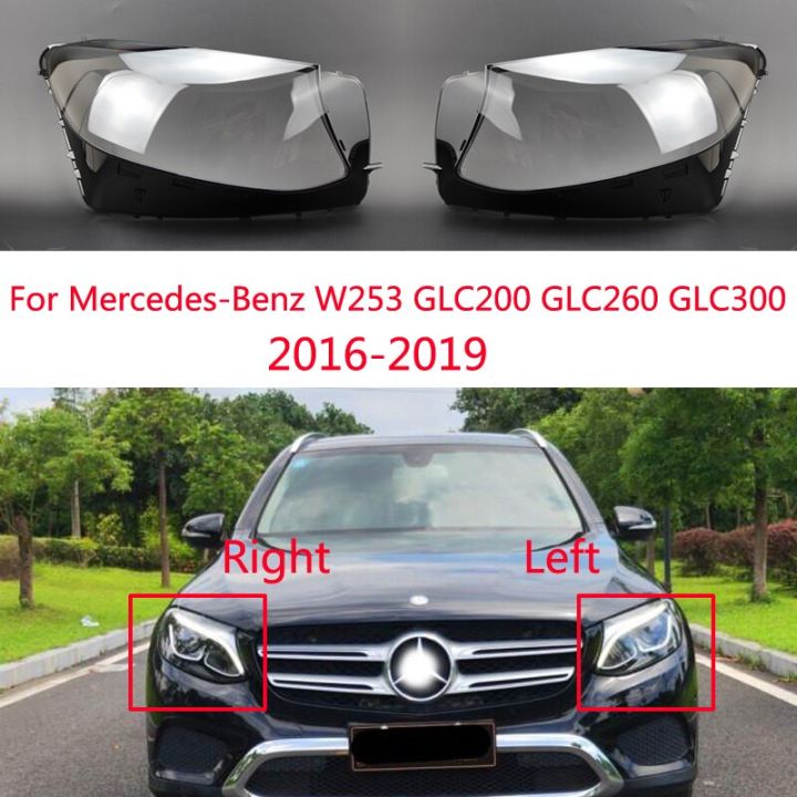 ฝาปิดเลนส์รถยนต์ปลอกไฟหน้าพีวีซีซ้าย-ขวาอุปกรณ์เสริมรถยนต์สำหรับ-mercedes-benz-w253-glc-200-260-300-2016-2017-2018-2019