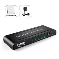 HDMI Splitter Box High Speed Full HD 1X4 4 Port Hub Repeater v 1.3 3D 1080p