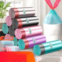 ❅ Disposable Thick Drawstring Garbage Bag 5 Rolls 75Pcs Household Trash Pouch Cleaning Waste Bags Waterproof Thicken Closing Bags