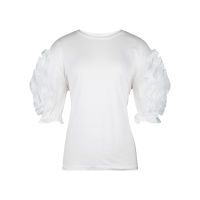 SHU APPAREL RUFFLE BLOUSE #1 - WHITE