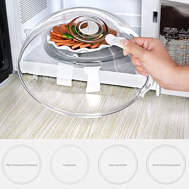 Magnetic Microwave Cover, Splash Guard With Steam Vent For Clean