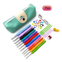 ﹊﹊❁ 2.0-10MM Color TPR Crochet Hooks Set Crochet Yarn Weave Knitting Needles Kit Needle Set Weave Craft Tools with Bag Wholesale