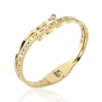 【YF】 Fashionable New Selling Stainless Steel Roman numerals High Quality Crystal Bangle Party Gift Love Bracelets  Jewelry Wholesale