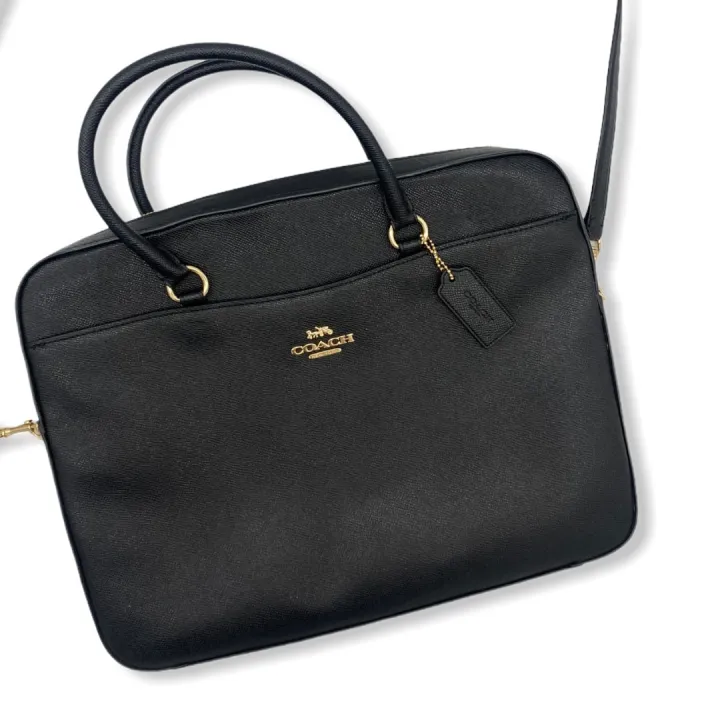 Authentic Coach Crossgrain Leather Laptop Bag F39022 Black Lazada PH