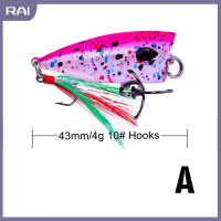 【RAI】 zhanghe 4.3ซม. 4G Mini Popper Lure ปลาเทราท์เหยื่อ Ultralight Fishing Lure Topwater Crankbait