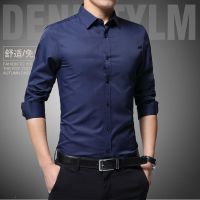 CODAndrew Hearst 6 Colors Mens Summer Casual Silk Shirt long sleeve business slim fit men Blouse big size Fashion Solid Color YoHomie