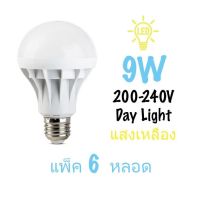 ไฟประดับร้าน LED หลอดแอลอีดี ประหยัดไฟ ชนิดเกลียว E27 หลอดLED 220v 9w (แพ็ค 6ชิ้น) spot lamp , led lamp cup,  led Bulb , Durable Brightness โคมพาเนลไลท์แอลอีดี Panel Light