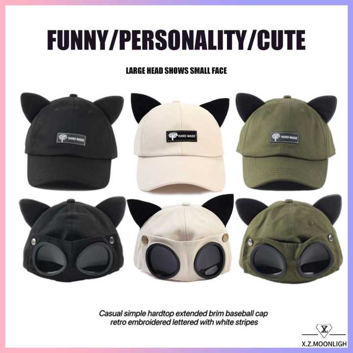 Women Cute Hat Cat Ears Cover Hat Women Face Small Korean Version Of  Fashion