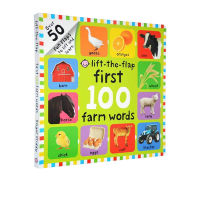 English original first 100 farm words lift the flap hardcover large paperboard flip book babys farm vocabulary graphic dictionary parent-child reading childrens Enlightenment early education cognitive picture book