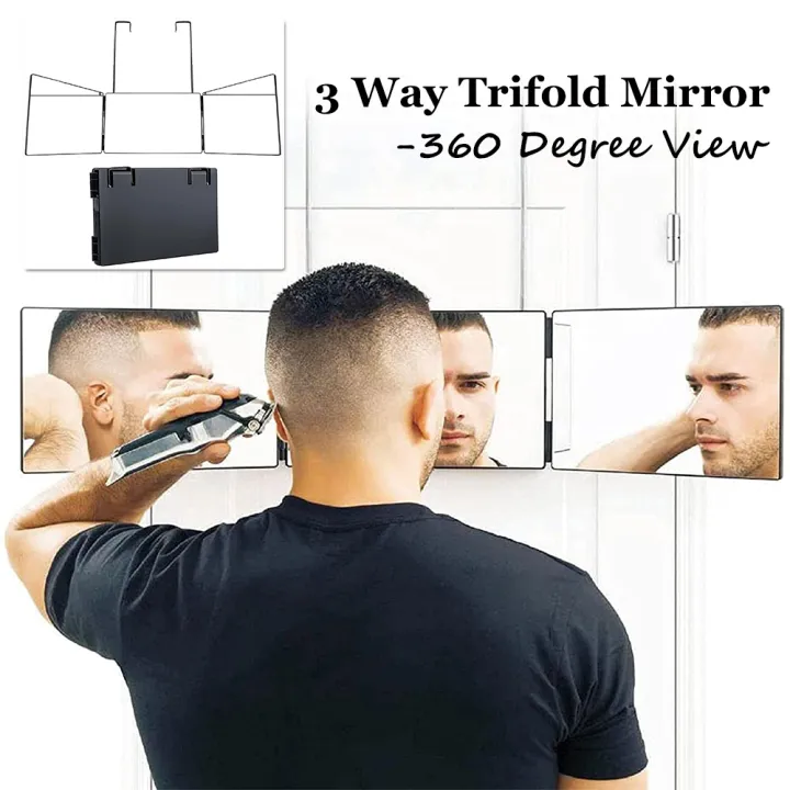 Xi24gtczm Diy Haircut Tool Shaving Portable With Adjustable Height Brackets 360 Barber Mirror 3 Way Trifold Lazada Xi24gtczm Diy Haircut Tool Shaving, 3 Panel Mirror Haircut
