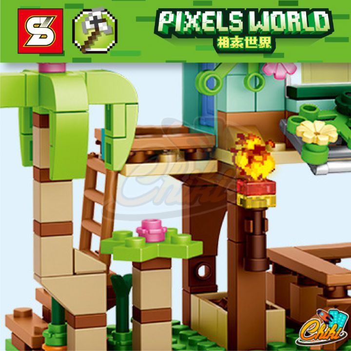 ตัวต่อ-pixels-world-บ้านพักชายทะเล-แบบ-3-in-1-sy5605-จำนวน-450-ชิ้น