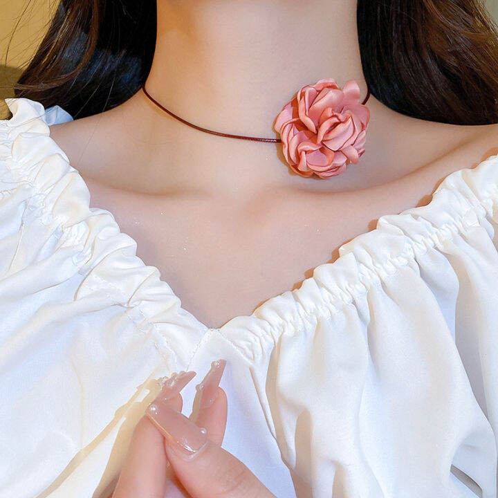 neck-jewelry-girls-party-adjustable-choker-necklace-rose