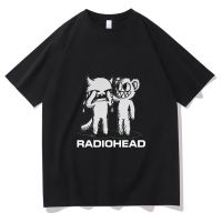 【HOT】Radiohead เสื้อยืด Indie Rock Band อะนิเมะพิมพ์ Streetwear ผู้ชายผู้หญิง O-Neck เสื้อยืดขนาดใหญ่เสื้อผ้าฝ้ายคุณภาพสูง Tees Tops100%cotton