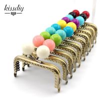 KISSDIY 10PCS 8.5cm Big Candy Bead Metal Purse Frame Square Glossy Antique Bronze Lace Coin Purse Frame Kiss Clasp Accessoryo